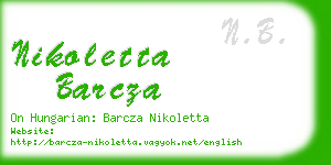 nikoletta barcza business card